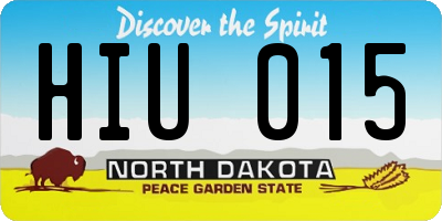 ND license plate HIU015