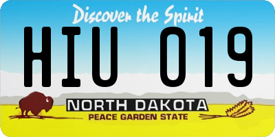 ND license plate HIU019