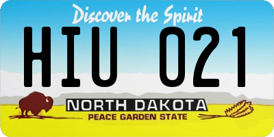 ND license plate HIU021