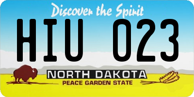 ND license plate HIU023