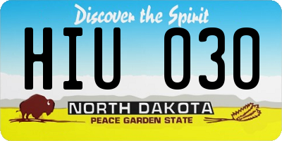 ND license plate HIU030