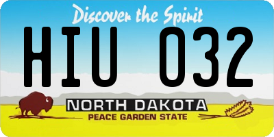 ND license plate HIU032