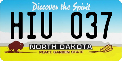 ND license plate HIU037
