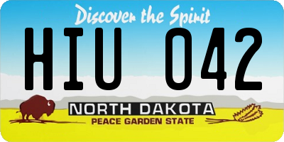 ND license plate HIU042