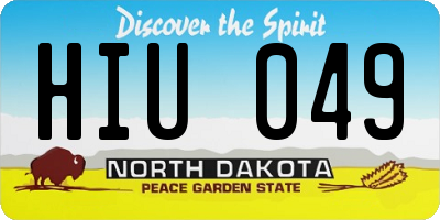 ND license plate HIU049