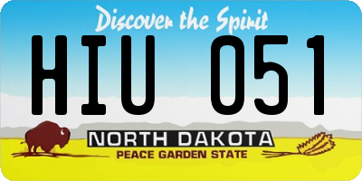 ND license plate HIU051
