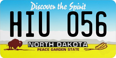 ND license plate HIU056