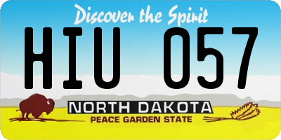 ND license plate HIU057