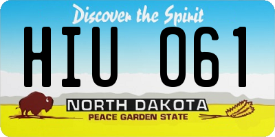 ND license plate HIU061