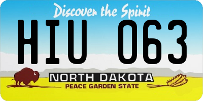 ND license plate HIU063