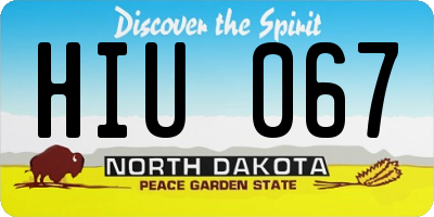 ND license plate HIU067