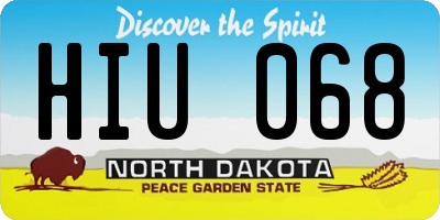 ND license plate HIU068