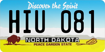 ND license plate HIU081