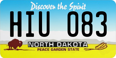 ND license plate HIU083