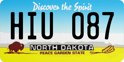 ND license plate HIU087