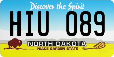 ND license plate HIU089