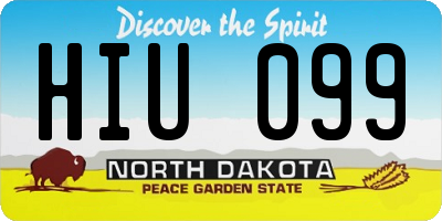 ND license plate HIU099