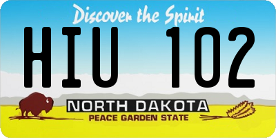 ND license plate HIU102