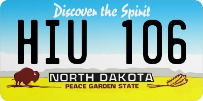 ND license plate HIU106