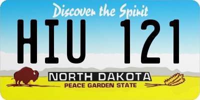 ND license plate HIU121
