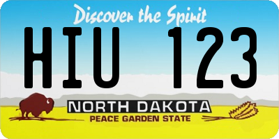ND license plate HIU123