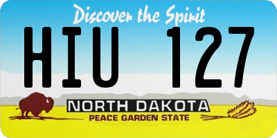 ND license plate HIU127