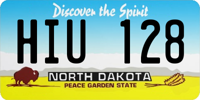 ND license plate HIU128