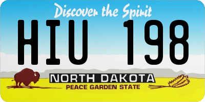 ND license plate HIU198