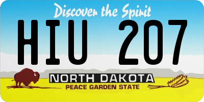 ND license plate HIU207