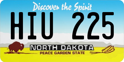 ND license plate HIU225