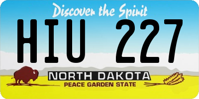 ND license plate HIU227