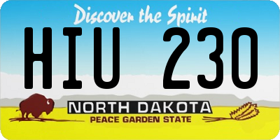 ND license plate HIU230