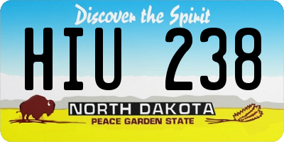 ND license plate HIU238