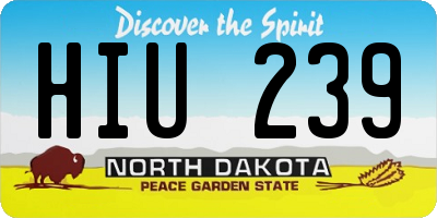 ND license plate HIU239