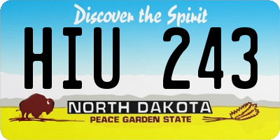 ND license plate HIU243