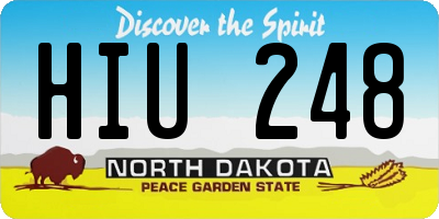 ND license plate HIU248