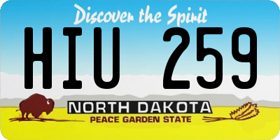 ND license plate HIU259