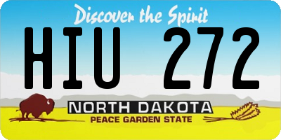 ND license plate HIU272