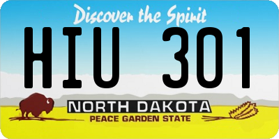 ND license plate HIU301