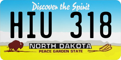 ND license plate HIU318