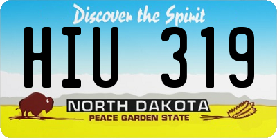 ND license plate HIU319