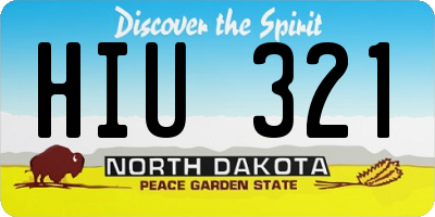 ND license plate HIU321