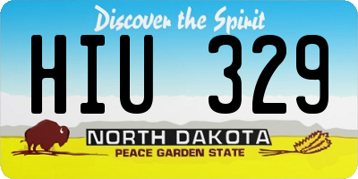 ND license plate HIU329