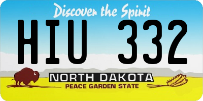 ND license plate HIU332