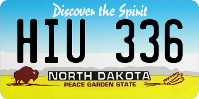 ND license plate HIU336
