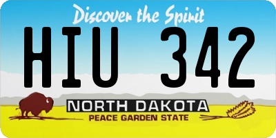 ND license plate HIU342