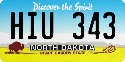 ND license plate HIU343