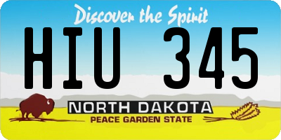 ND license plate HIU345