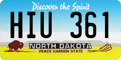 ND license plate HIU361