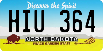 ND license plate HIU364